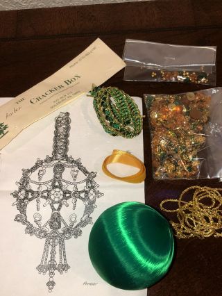 Vtg The Cracker Box Amber Ornament Kit Open But Complete W/ Instructions