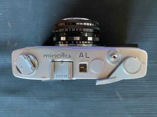 Vintage Minolta AL Rangefinder Camera Rokkor - PF 1:2 f=45mm Lens W/ Case & Handle 3