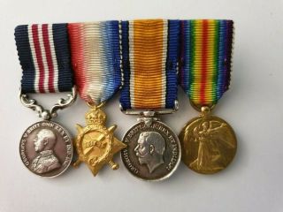 Ww1 Military Medal (mm) Miniature Medal Group