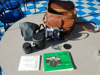 Vintage Chinon Cs 35mm Camera Bundle W/ Case &