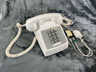 Vintage 1973 Western Electric 2500d White Grey Face Push Button Phone Date Match