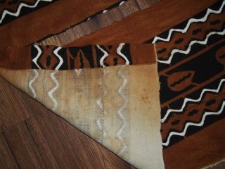 Bogolanfini Mudcloth Mud Cloth Fabric From Mali - 2 panels 52x16 