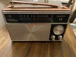Vintage Montgomery Ward Airline Am Radio Leather Case Great Shape