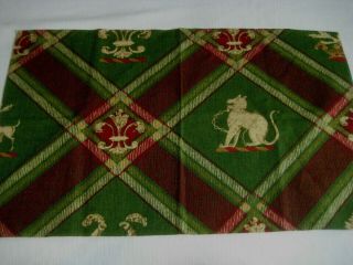 Jane Churchill Vtg Fabric Sample Remnant Amorial Plaid Red Green 27 " X 17 "