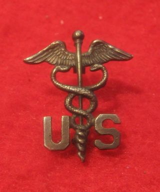 Ww 1 U.  S Army Officers Medical Brass / Collar Insignia