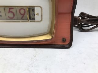 Vintage Numechron Tymeter TV Clock Mid - Century America Clock Orange Time 3
