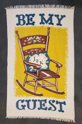 Jfk Beach Towel - " Be My Guest " & Rocking Chair 1960 