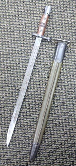 Wwi Us Model 1917 Enfield Rifle Bayonet By Remington With Scabbard - Nr 10552