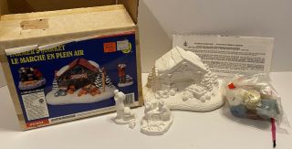 Vtg Wee Crafts Accents Unlimited Christmas Village Farmers Market Figures
