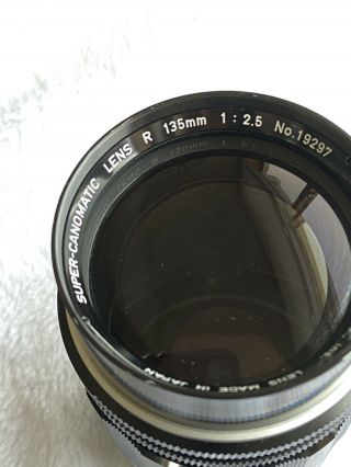 2 LENSES Vintage CanonFlex - Canomatic lens R 135mm 2.  5 & 50mm 1.  8 3