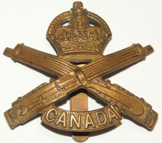Ww1 World War One Cef Canadian Machine Gun Corps Cap Badge Pattern A With Slider