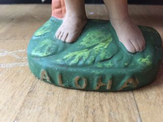 Vintage Chalkware Aloha Hula Girl w/Ukulele Japan Bobble Nodder Hawaiiana Hawaii 2