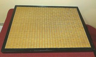 Vtg 14 " W Tatami Mat Wood Display Stand Japanese Dolls Bonsai Ikebana Handmade