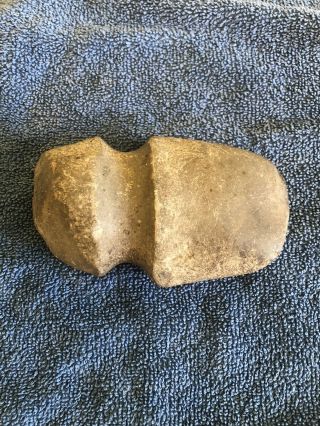 NATIVE AMERICAN INDIAN STONE AXE HEAD GROOVED Artifact Tool 2