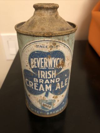 Beverwyck Irish Brand Cream Ale Cone Top Beer Can