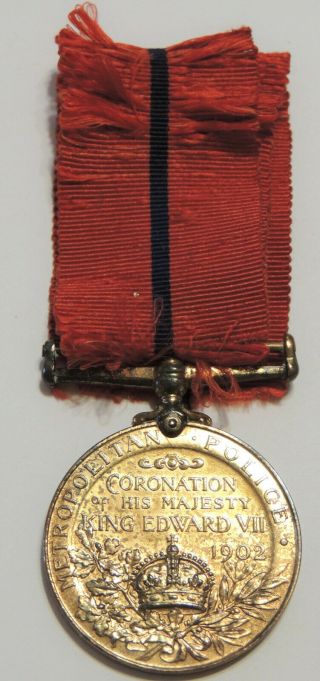 Pre Ww1 Edward Vii Coronation Metropolitan Police Medal 1902 Bronze Named