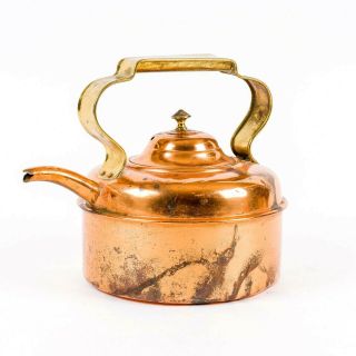 Vintage Copper & Brass Tea Kettle Pot