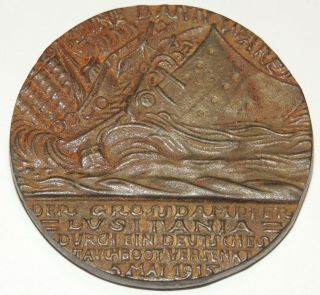 Ww1 World War One German British Lusitania Medal Medallion 1915 Propaganda