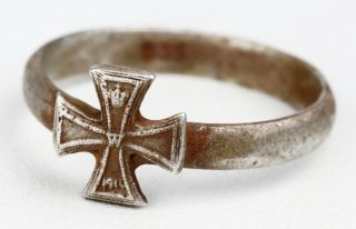 Ww2 German Ring Iron Cross Wwii Or Ww1 Wwi Sterling Silver 835 Soldiers Jewelry