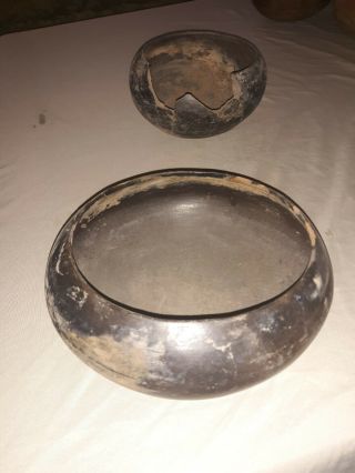 Pueblo Casas Grandes Pre Columbian Black Clay Vessel Bowl Pottery