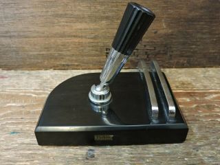 Vintage Art Deco Black Chrome Trim Ct Parker Duofold Fountain Pen Desk Base Usa