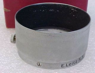Vintage E.  Leitz N.  Y.  Chrome Elmar 35mm Lens Hood