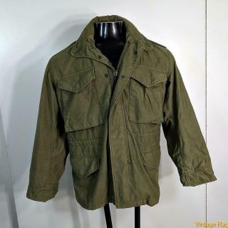 1970s Vtg Vietnam Era M - 65 Us Army Field Jacket Coat Mens S Short Miltary Green