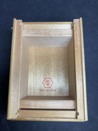 8 Step Japanese Wood Puzzle Box Stamped Japan Vintage 2