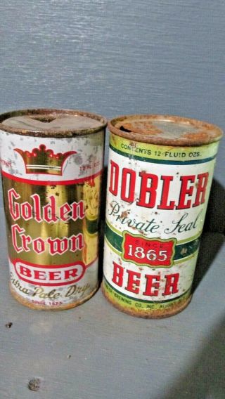 Golden Crown & Dobler Private Seal Flat Top Beer Cans - [read Description] -