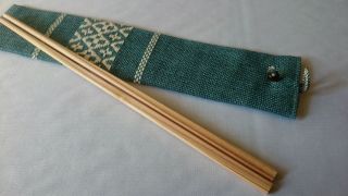 Japanese Wooden Chopstick Cotton Case Handmade In Japan For Special Gift