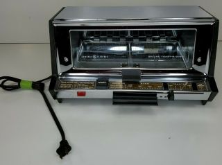Vintage Ge General Electric Deluxe Toaster Oven Chrome & Cleaned Ast93b