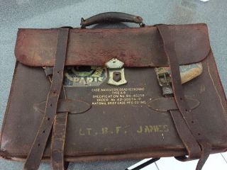 Vintage WW2 Type A - 4 Case/Navigation.  1940s.  Hotel Patches Etc.  12x16.  5x3 In. 3
