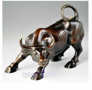 Hot Wall Street Brass Fierce Bull Ox Statue