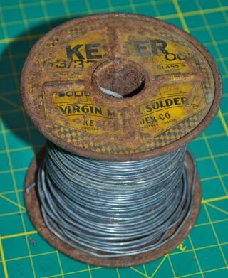 1 Vintage Kester 63/37 Solid Wire Solder.  062 3lb 5oz