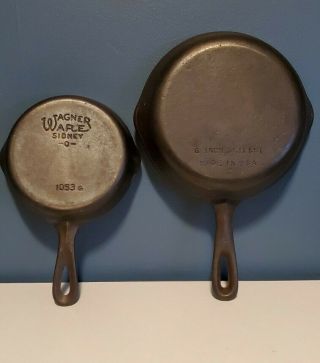 Vintage Wagner Ware Sidney - O 3 6.  5 " Cast Iron Skillet - 1053 G,  Unbranded Size 5