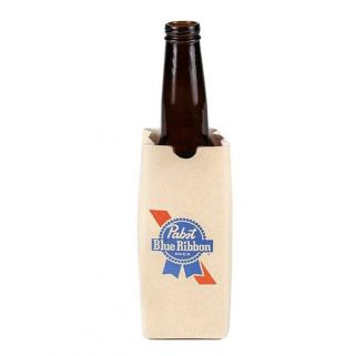 Pabst Blue Ribbon Beer Pbr Brown Bag Bottle Holder Koozie Beer