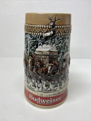 1987 Anheuser Busch Budweiser Beer Clydesdale Holiday Stein C Series