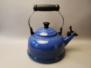 Le Creuset 1.  7L Dark Cobalt Blue Classic Tea Water Kettle Teapot Vintage 2