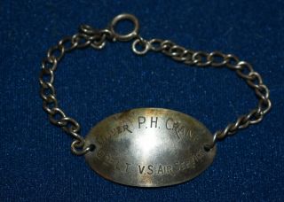 Wwi Army Air Service Officer Pilot Fighter Pilot Biplane Id Dog Tag Bracelet