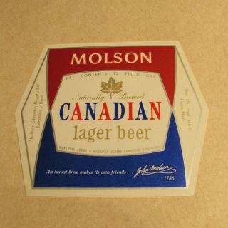 Molson Canadian Beer Label Edmonton - Canada