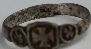 ww1 GERMAN Soldier ' s RING Iron Cross STERLING Silver 800 WWII or wwI ww2 GERMANY 2