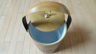 Vintage Amoco Oil Co.  Extra Large Gold Faux Leather LDO Motor Oil Ice Bucket 2