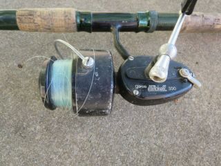 Vintage Garcia Mitchell 300 Spinning Fishing Reel Made In France W Green Rod