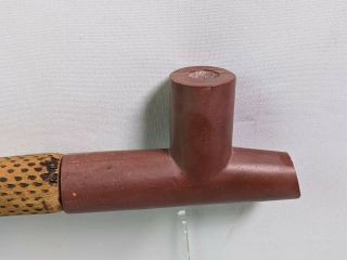 Plains Indian Beaded Ceremonial Pipe with beads and leather,  Stone pipe end A - 20 2
