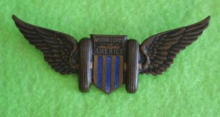 Wwi 1918 Motor Corps Of America Women Ambulance Drivers Wings Insignia Pin