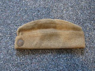 Wwi Us Army Enlisted Unique Overseas Cap With Us Collar Disc