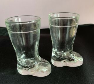 2 X Small Boot Shaped Liquor Shot Glasses Made In France Mod Der