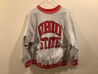 Ohio State Buckeyes Sweatshirt Vintage 80s Champion Reverse Weave Made In Usa L