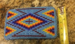 Vintage Native American Handmade Indian Beaded Belt Buckle 2