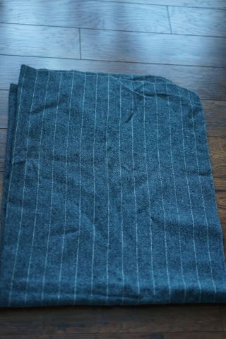 Vtg Tennessee Woolen Mills Lightwgt Gray Stripes Wool Blend Blanket 40 " 52 " Usa